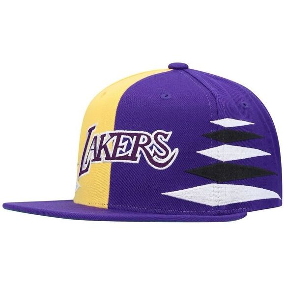Los Angeles Lakers Mitchell & Ness DIAMOND CUT Snapback Hat Mens OSFA - Picture 1 of 3